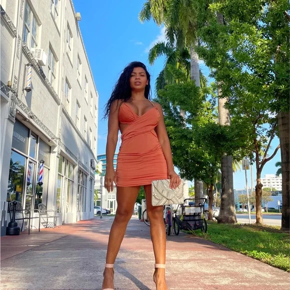 Dresses | Beautiful Crossed Gold Chain Mini Dress | Poshmark